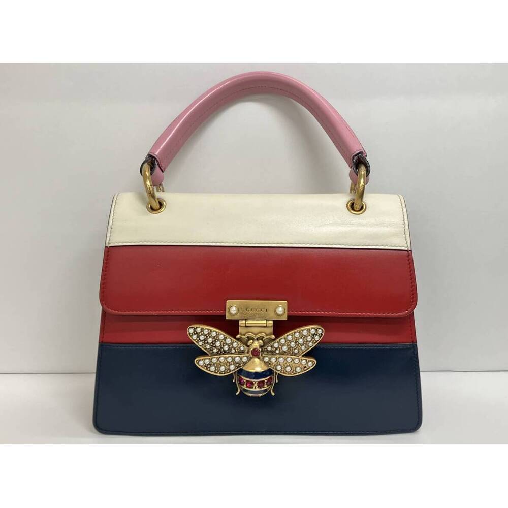 GUCCI Queen Margaret Handbag White Red Navy Blue Multicolor of